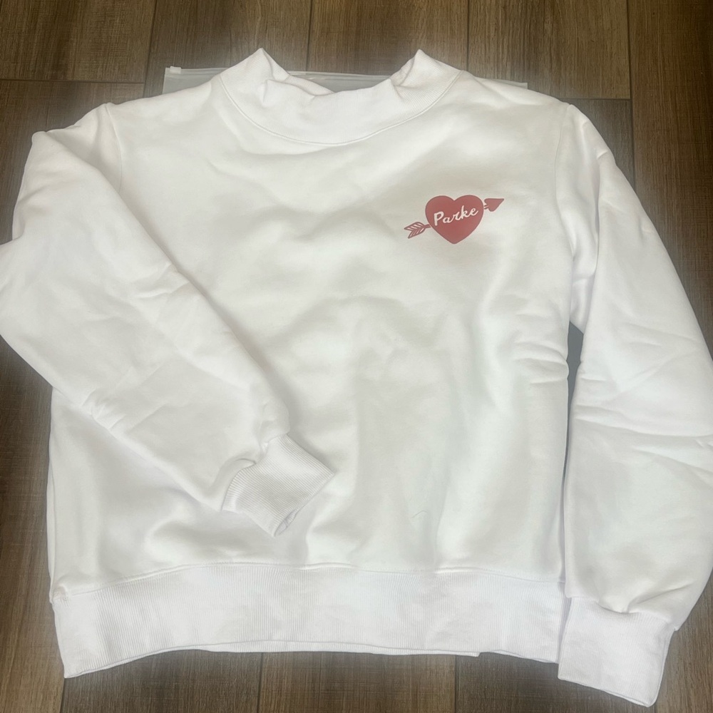 PARKE mock neck Valentines Cupid sweatshirt